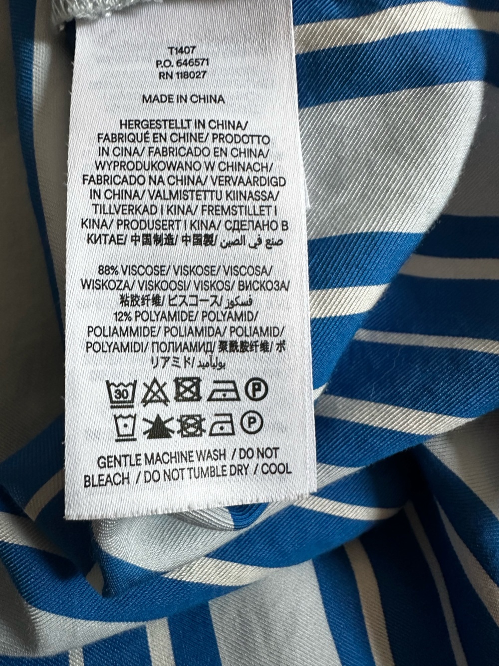 Boden Blue and White Striped Button-Up Blouse size 12 - Picture 6 of 6